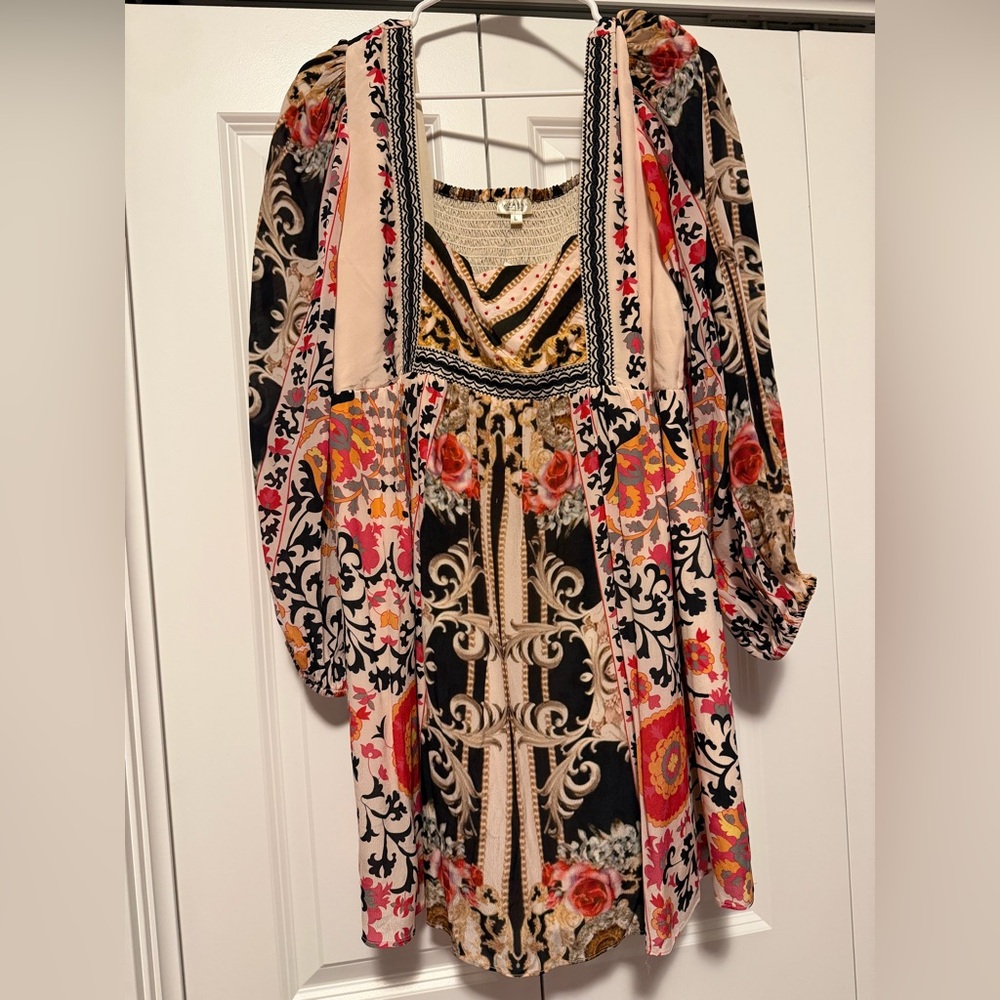 Anthropologie Floral Long Sleeve Dress